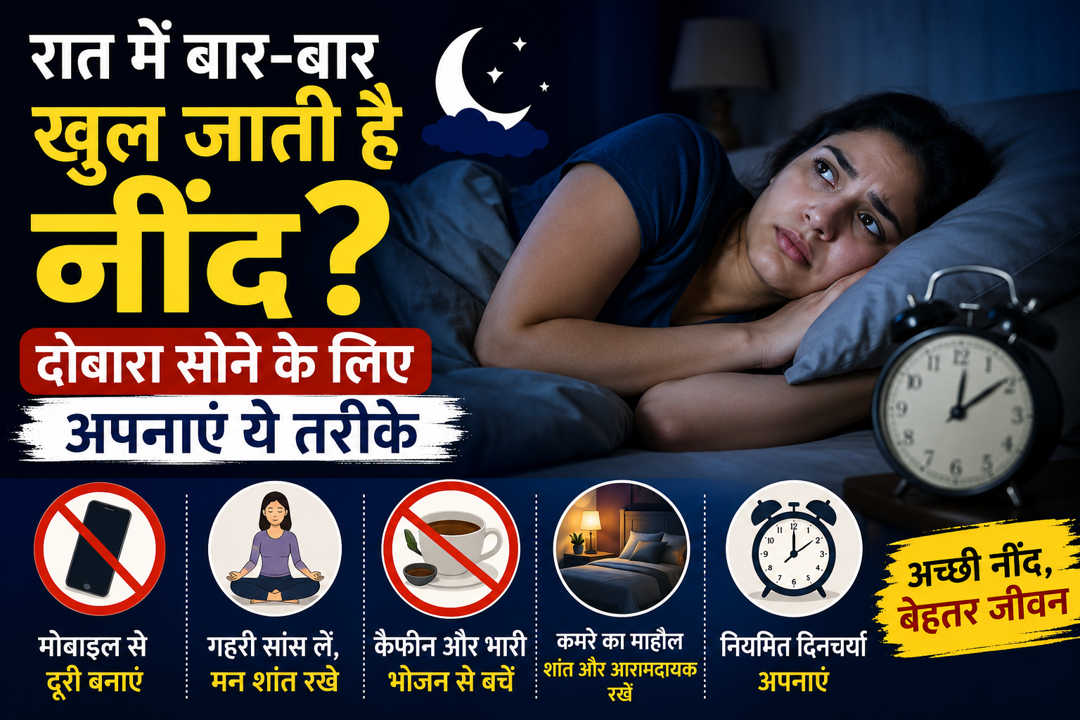 रात में बार-बार खुल जाती है नींद? दोबारा सोने के लिए अपनाएं आसान और असरदार उपाय